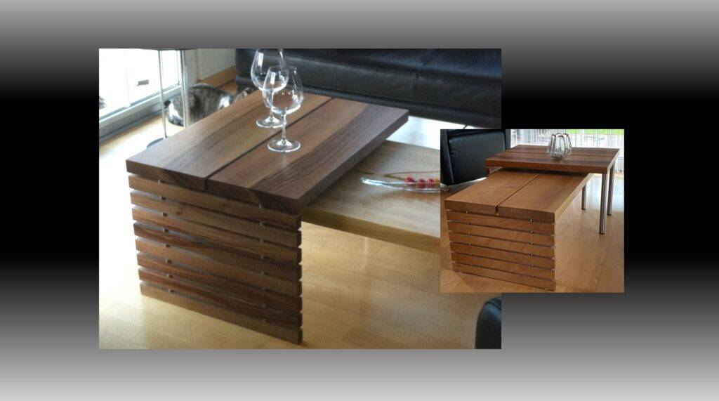 Salontisch Nussbaum/Kirschbaum